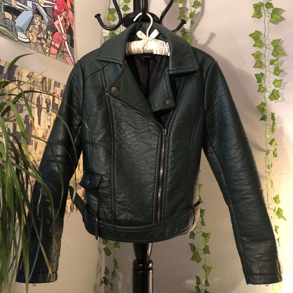 Emerald Green Leather Jacket